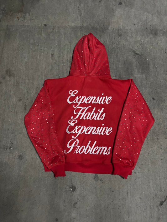 DFR Rhinestone Zip Up LIMITED EDITION RED (480 GSM)